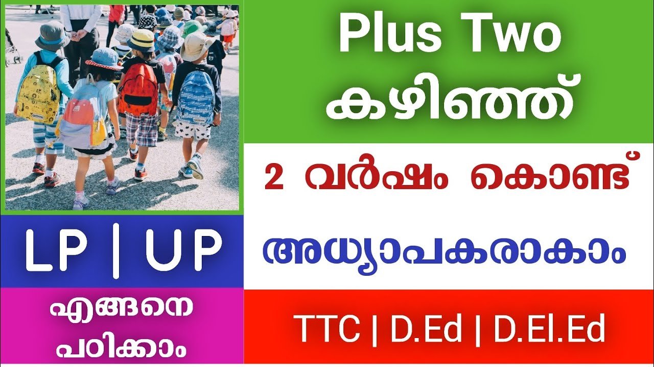 പ്ലസ്ടു കഴിഞ്ഞ് 2 വർഷം കൊണ്ട് അധ്യാപകരാകാം 